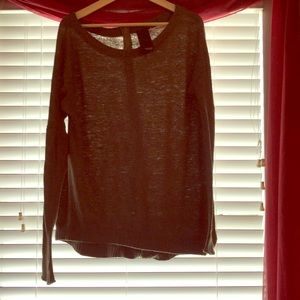 Army green sweater with zipper back